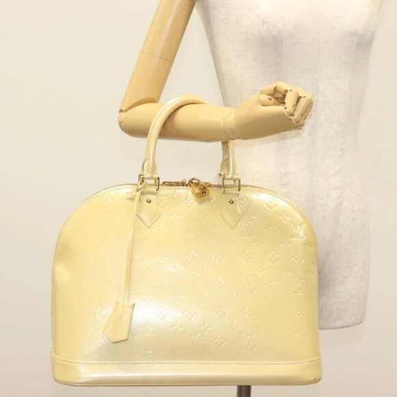 LOUIS VUITTON Monogram Vernis Alma GM Hand Bag Broncorail - Picture 1 of 16
